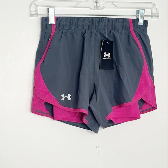 Under Armour Womens UA Fly By 2 in 1 Shorts Size XS - Picture 2 of 7
